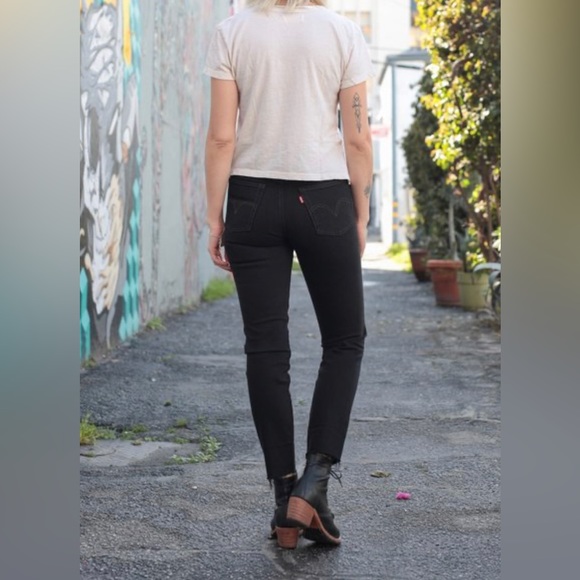 LEVIS WEDGIE ICON JEANS BLACK DESERT STRAIGHT LEG - Picture 8 of 11